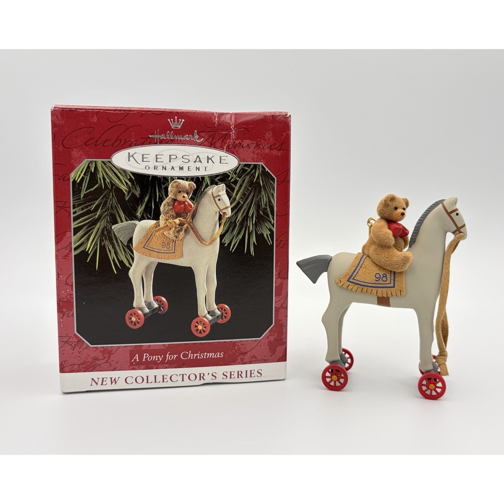 Hallmark Keepsake Ornament A Pony for Christmas 1st in Series 1998 Bear Vintage